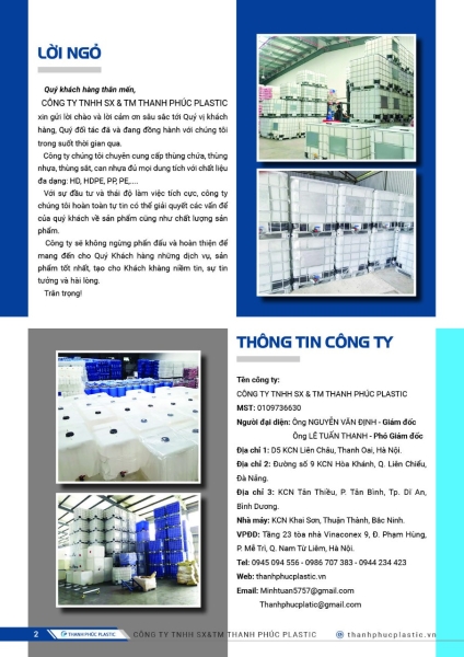  - Thanh Phúc Plastic - Công Ty TNHH SX & TM Thanh Phúc Plastic